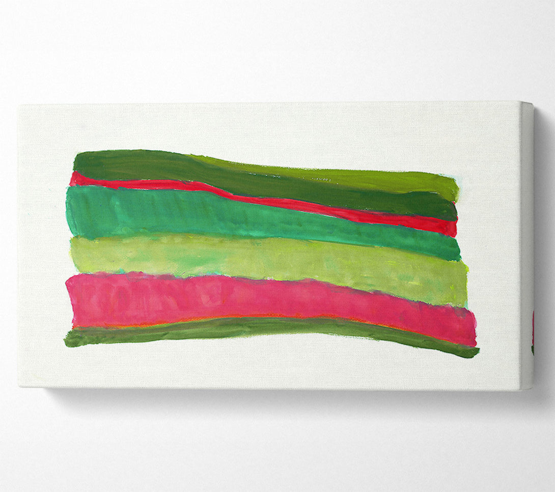  A Canvas Print of Pink And Green Layers Canvas Art