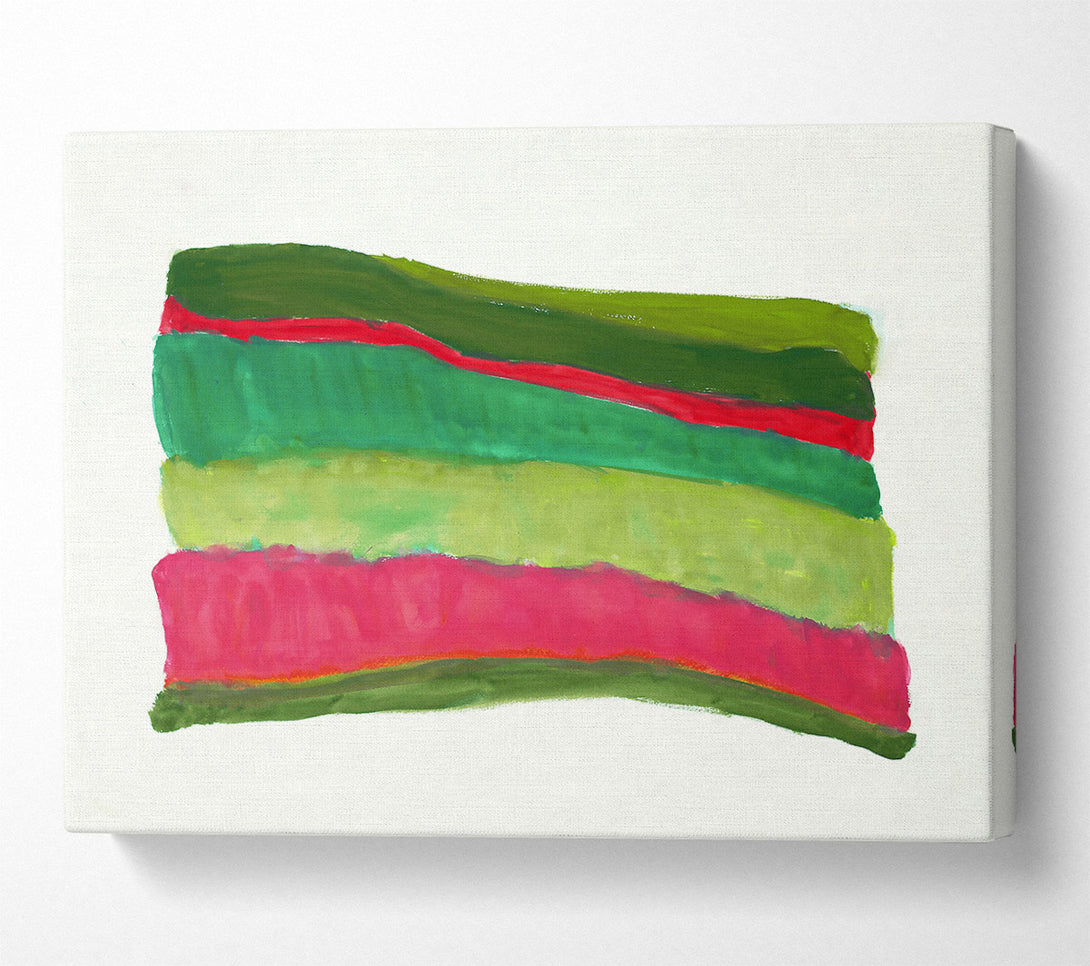  A Canvas Print of Pink And Green Layers Canvas Art
