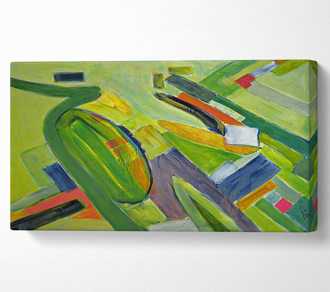  A Canvas Print of Green Field Abstractions Canvas Wall Art