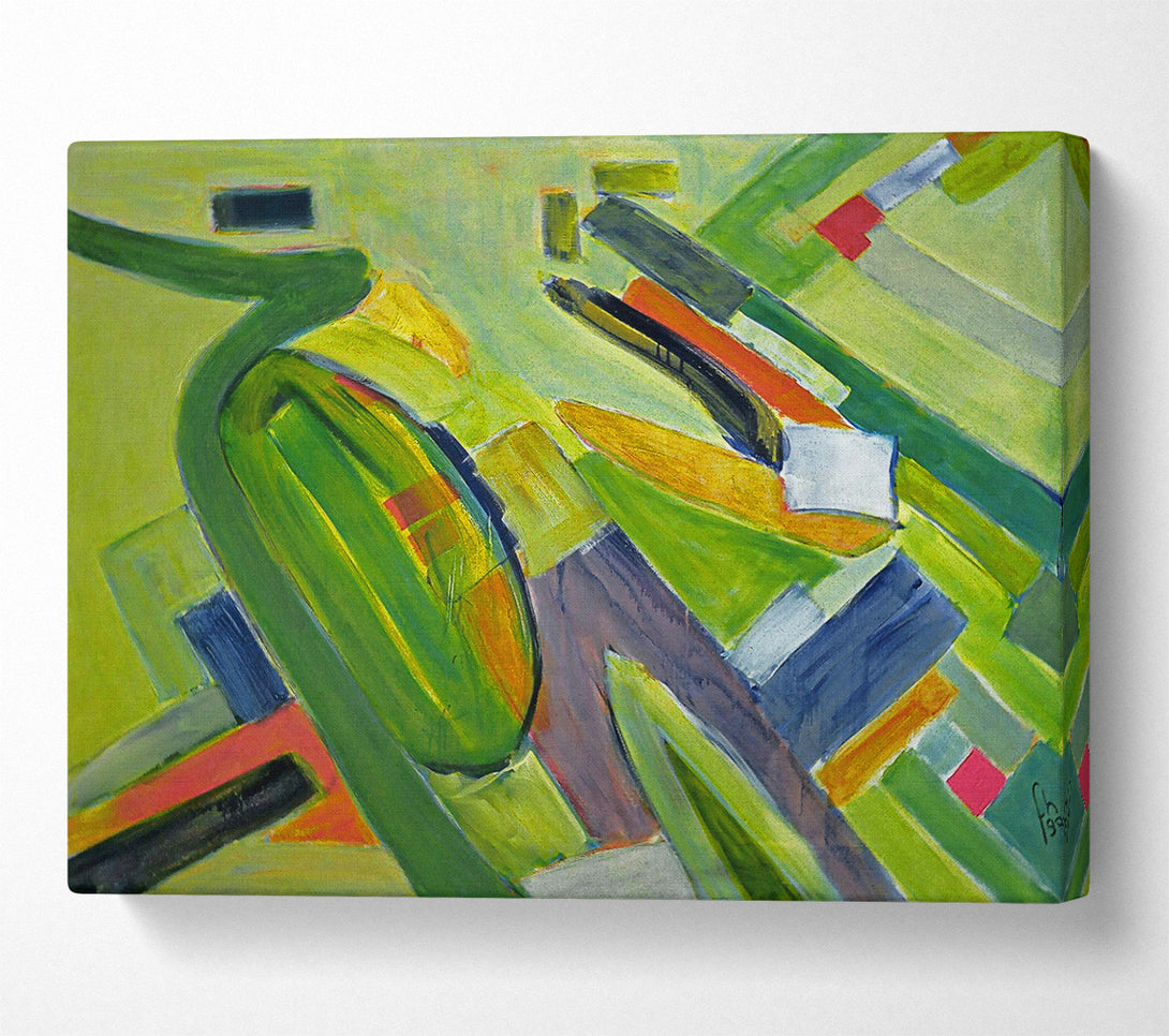  A Canvas Print of Green Field Abstractions Canvas Wall Art