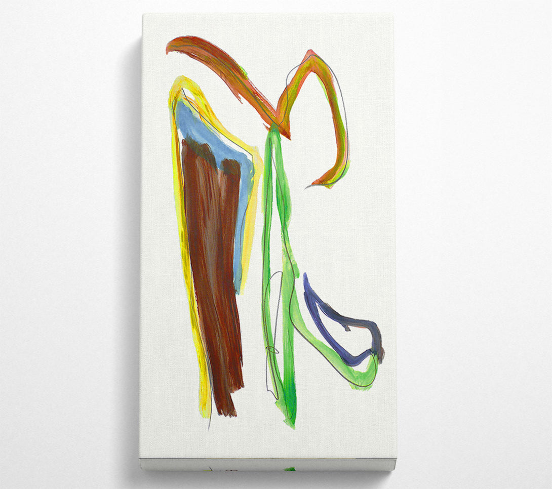  A Canvas Print of Brown Green Abstract Canvas Wall Art