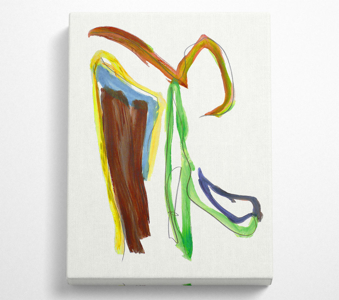  A Canvas Print of Brown Green Abstract Canvas Wall Art