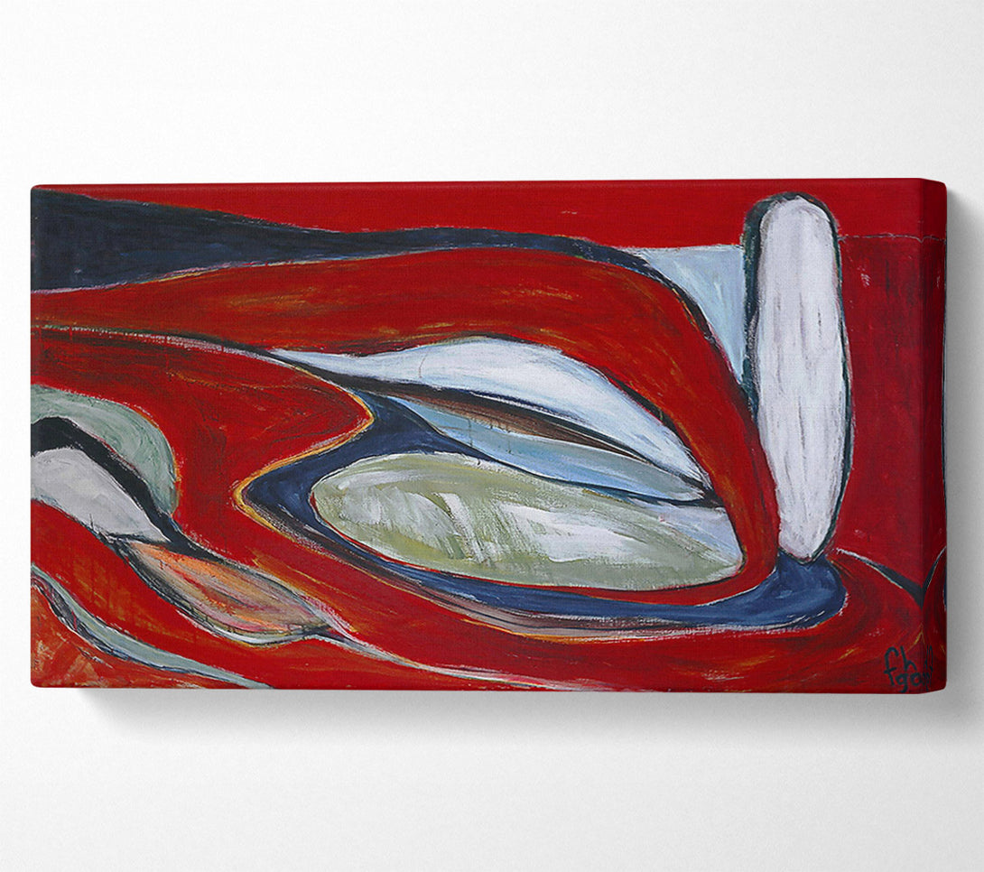  A Canvas Print of Crimson Swirls And Shapes Canvas Print