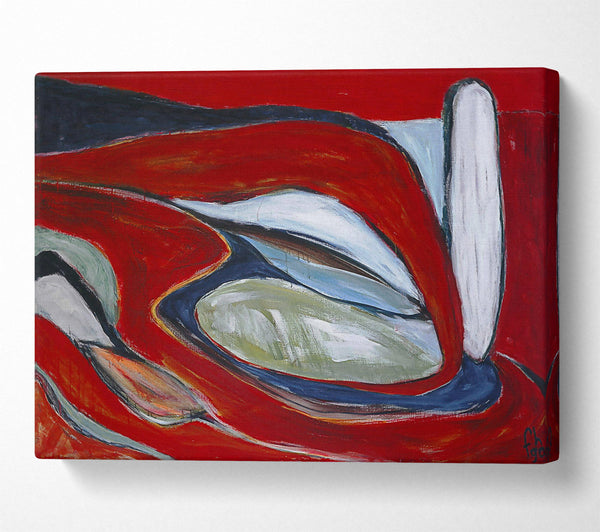  A Canvas Print of Crimson Swirls And Shapes Canvas Print