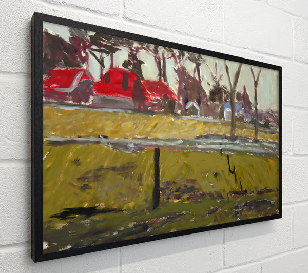 Red Car In Green Field