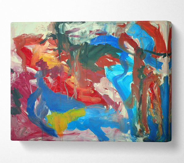 A Canvas Print of Blue And Red Swirls. Canvas Art
