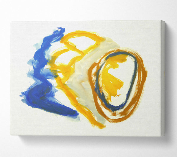  A Canvas Print of Golden Abstract Strokes Canvas Art