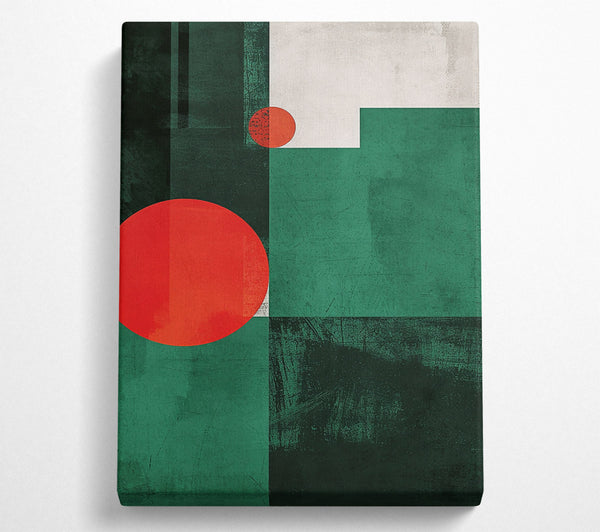  A Canvas Print of Emerald Abstract Composition Canvas Art