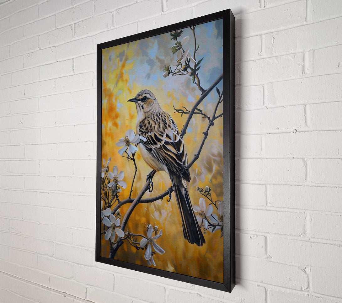  A Canvas Print of Golden Bird In Bloom Canvas Print