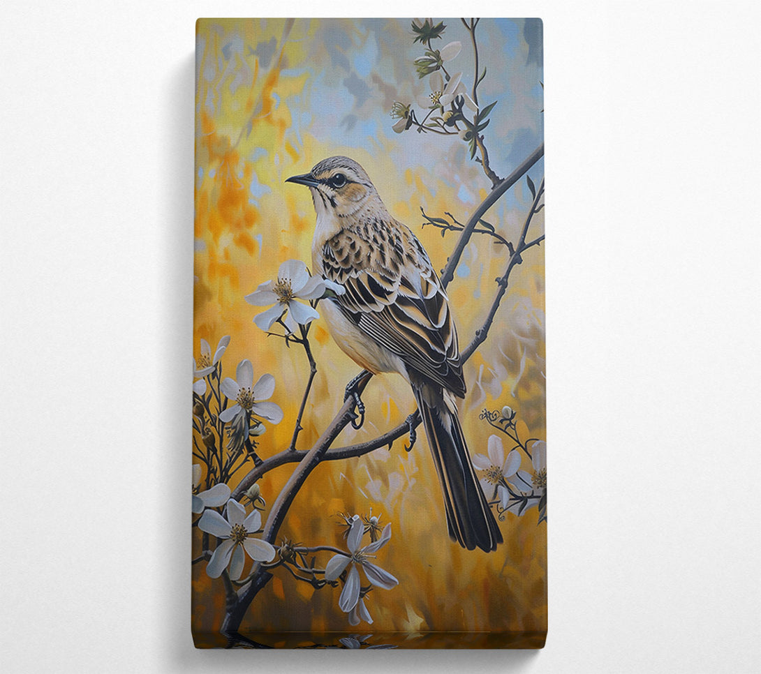  A Canvas Print of Golden Bird In Bloom Canvas Print