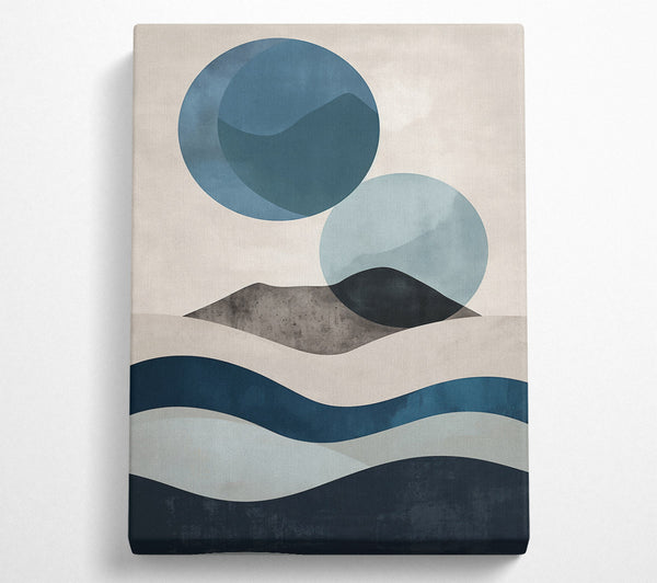  A Canvas Print of Teal Abstract Landscape Canvas Wall Art