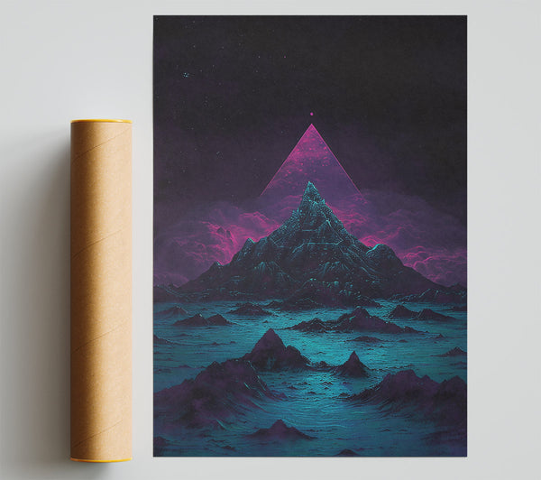 Pink Glow Mountain Giclee Print