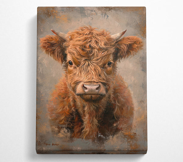  A Canvas Print of Highland Cow Art Canvas Wall Art