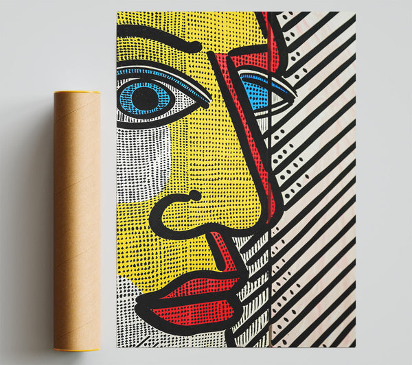 Yellow Pop Art Face Giclee Print