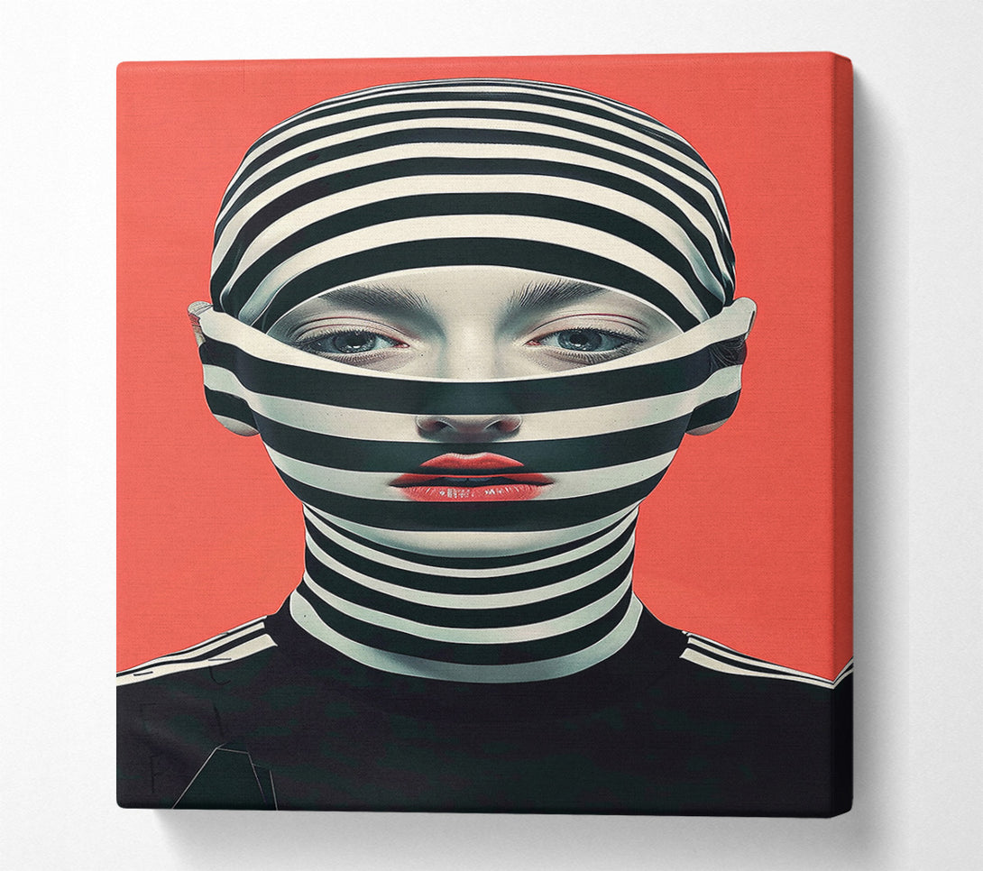  A Canvas Print of Red Striped Gaze Canvas Print