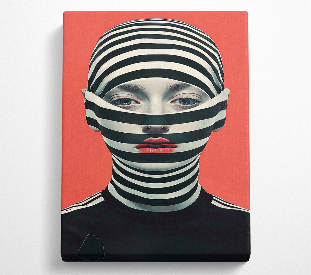  A Canvas Print of Red Striped Gaze Canvas Print
