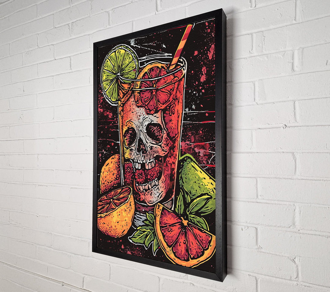  A Canvas Print of Red Skull Citrus Drink Canvas Art