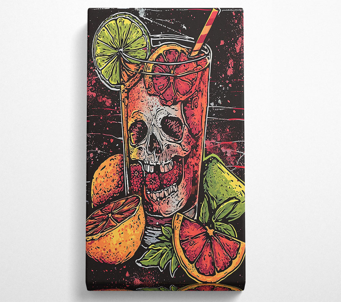  A Canvas Print of Red Skull Citrus Drink Canvas Art