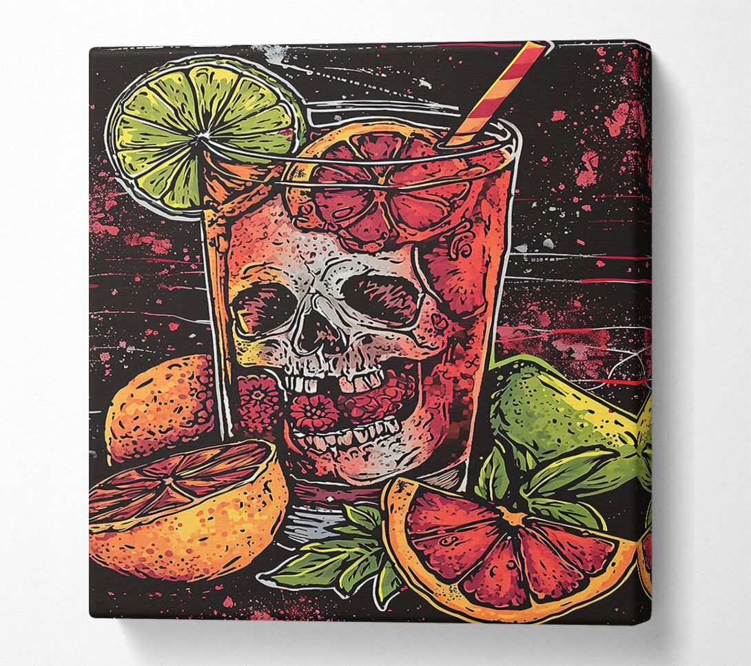 A Canvas Print of Red Skull Citrus Drink Canvas Art