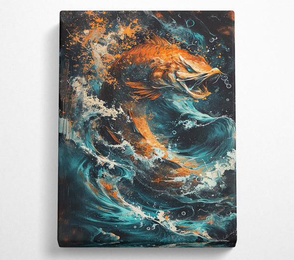  A Canvas Print of Orange Fish In The Tide Canvas Wall Art