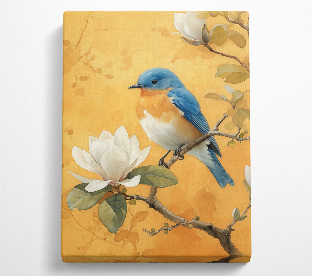  A Canvas Print of Golden Bluebird Bloom Canvas Wall Art