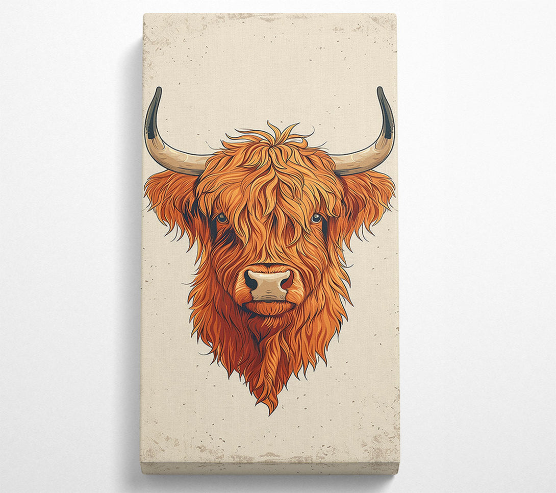  A Canvas Print of Highland Cow Sketch Canvas Wall Art