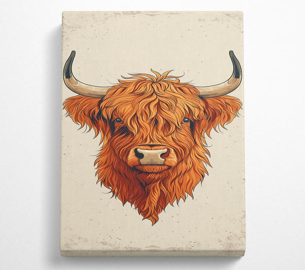  A Canvas Print of Highland Cow Sketch Canvas Wall Art
