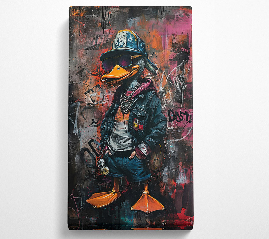  A Canvas Print of Orange Duck & Graffiti Canvas Print