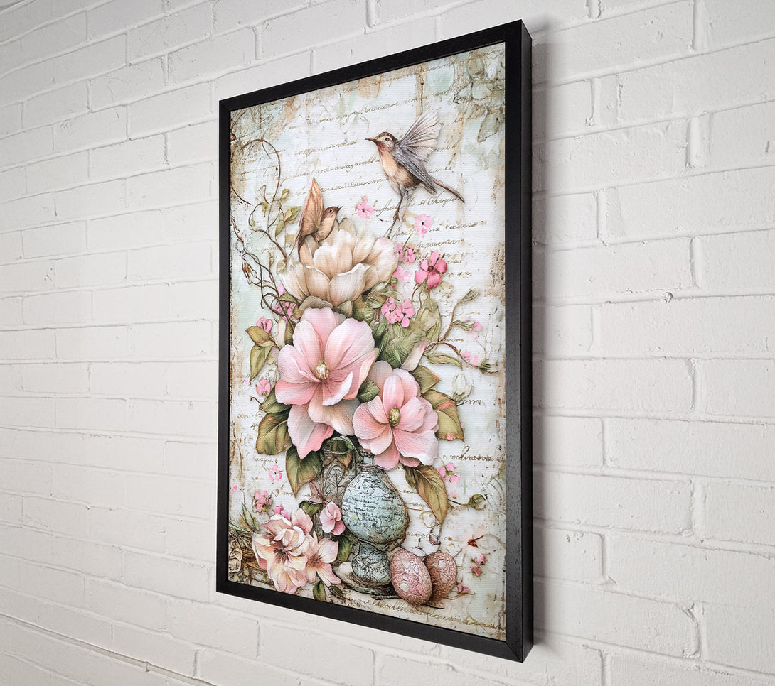  A Canvas Print of Pale Pink Floral Dreams Canvas Wall Art