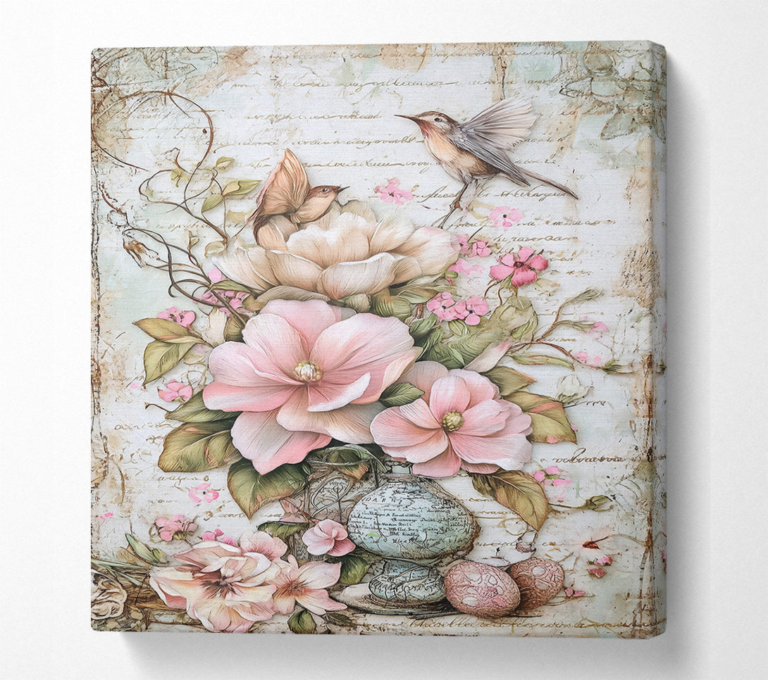  A Canvas Print of Pale Pink Floral Dreams Canvas Wall Art