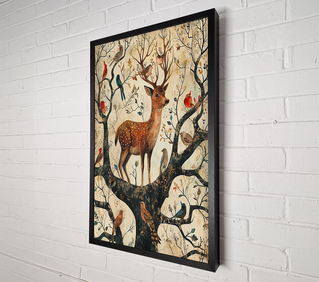  A Canvas Print of Golden Deer In Bloom. Canvas Print