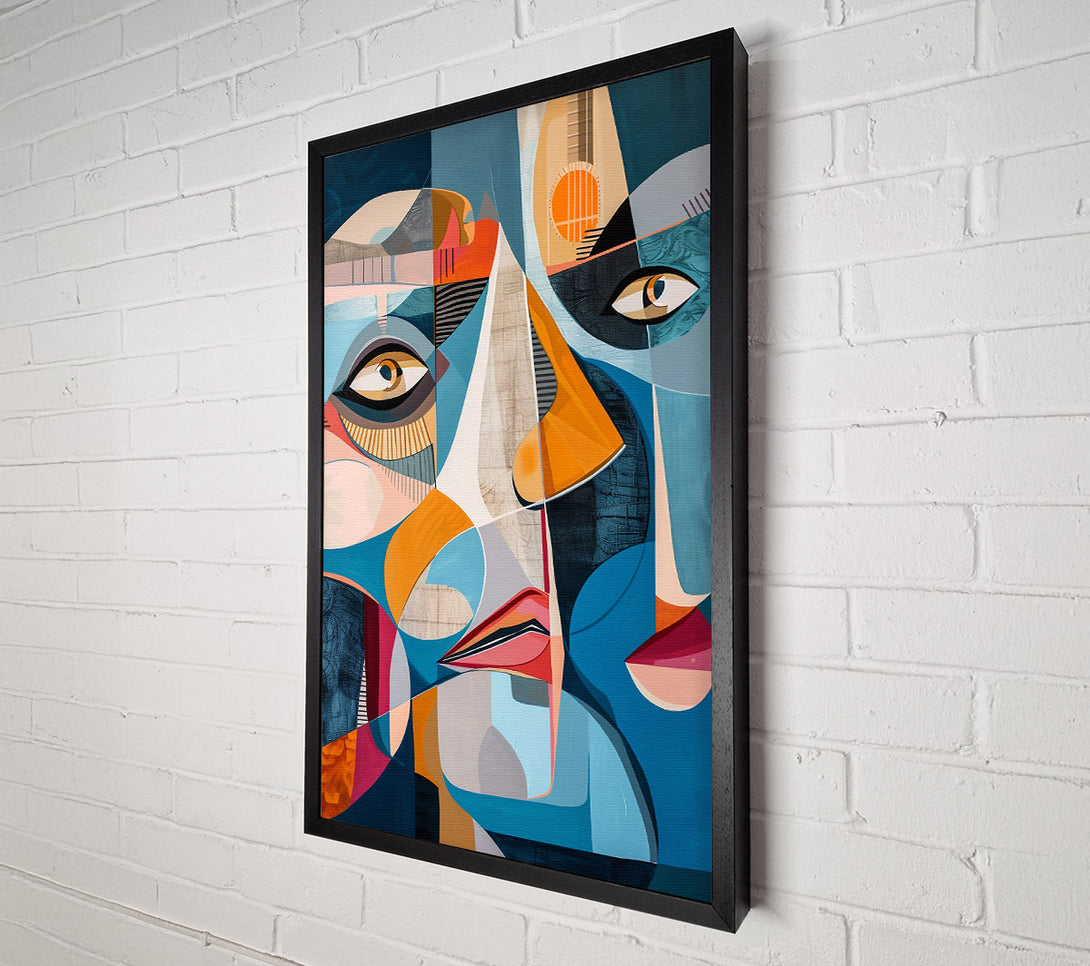  A Canvas Print of Azure And Orange Geometry Canvas Wall Art
