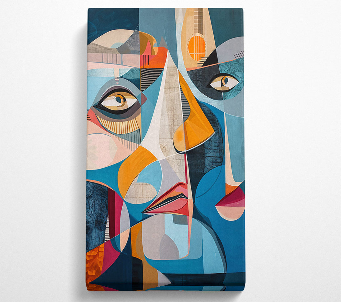  A Canvas Print of Azure And Orange Geometry Canvas Wall Art