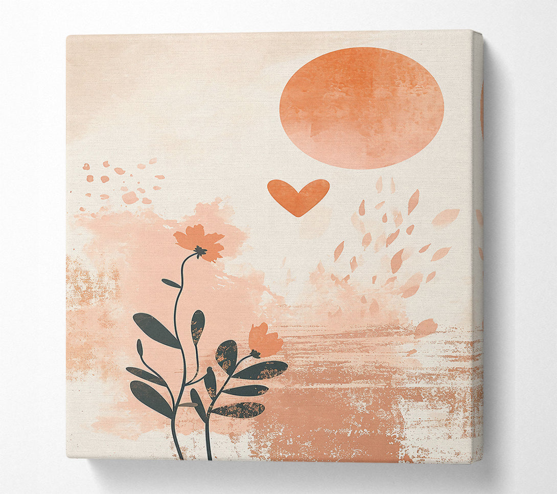  A Canvas Print of Peach Blossom Sunset Canvas Art