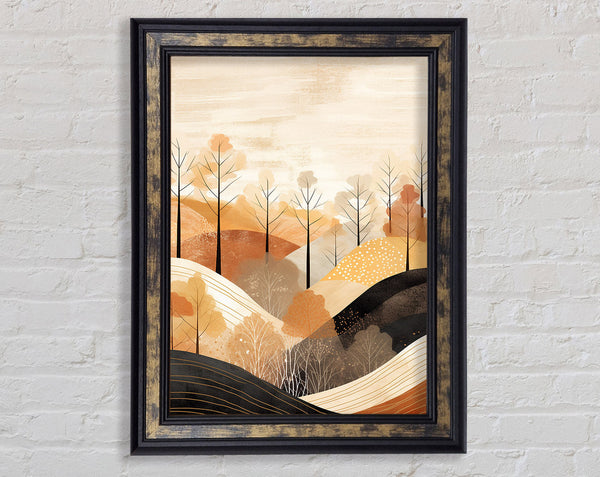 Hilly Land Forest Framed Print