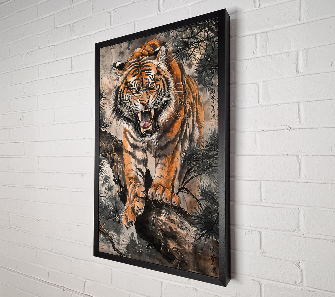  A Canvas Print of Orange Tiger'S Fury Canvas Art
