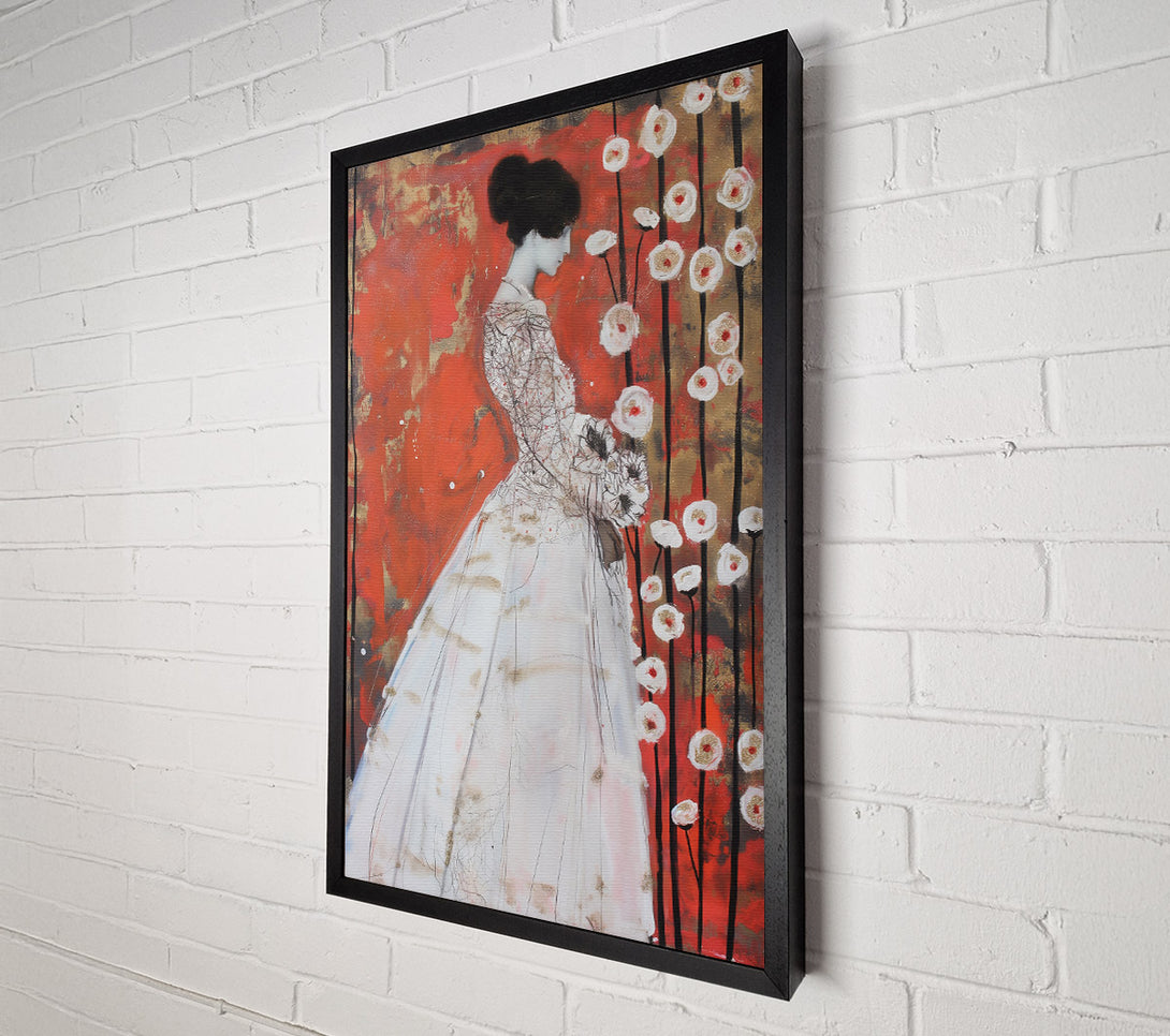  A Canvas Print of Golden Red Bloom Canvas Wall Art