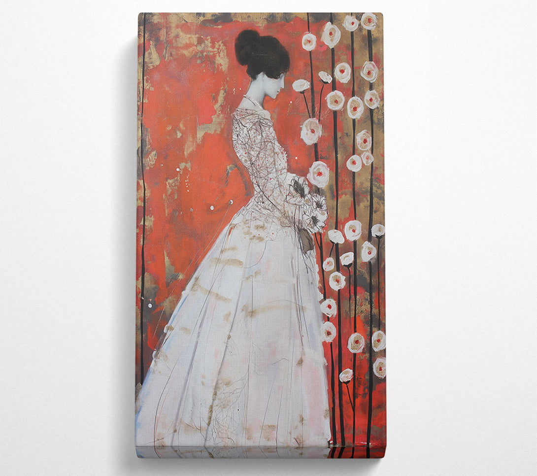  A Canvas Print of Golden Red Bloom Canvas Wall Art