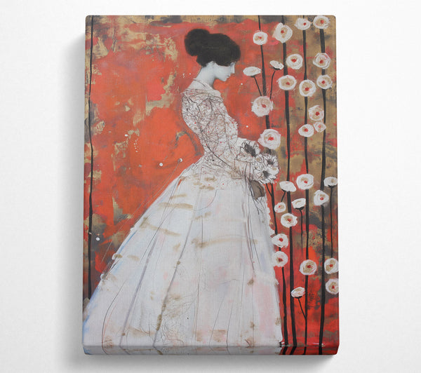  A Canvas Print of Golden Red Bloom Canvas Wall Art
