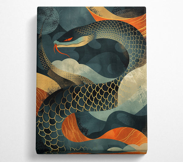  A Canvas Print of Indigo Serpent'S Dream Canvas Art
