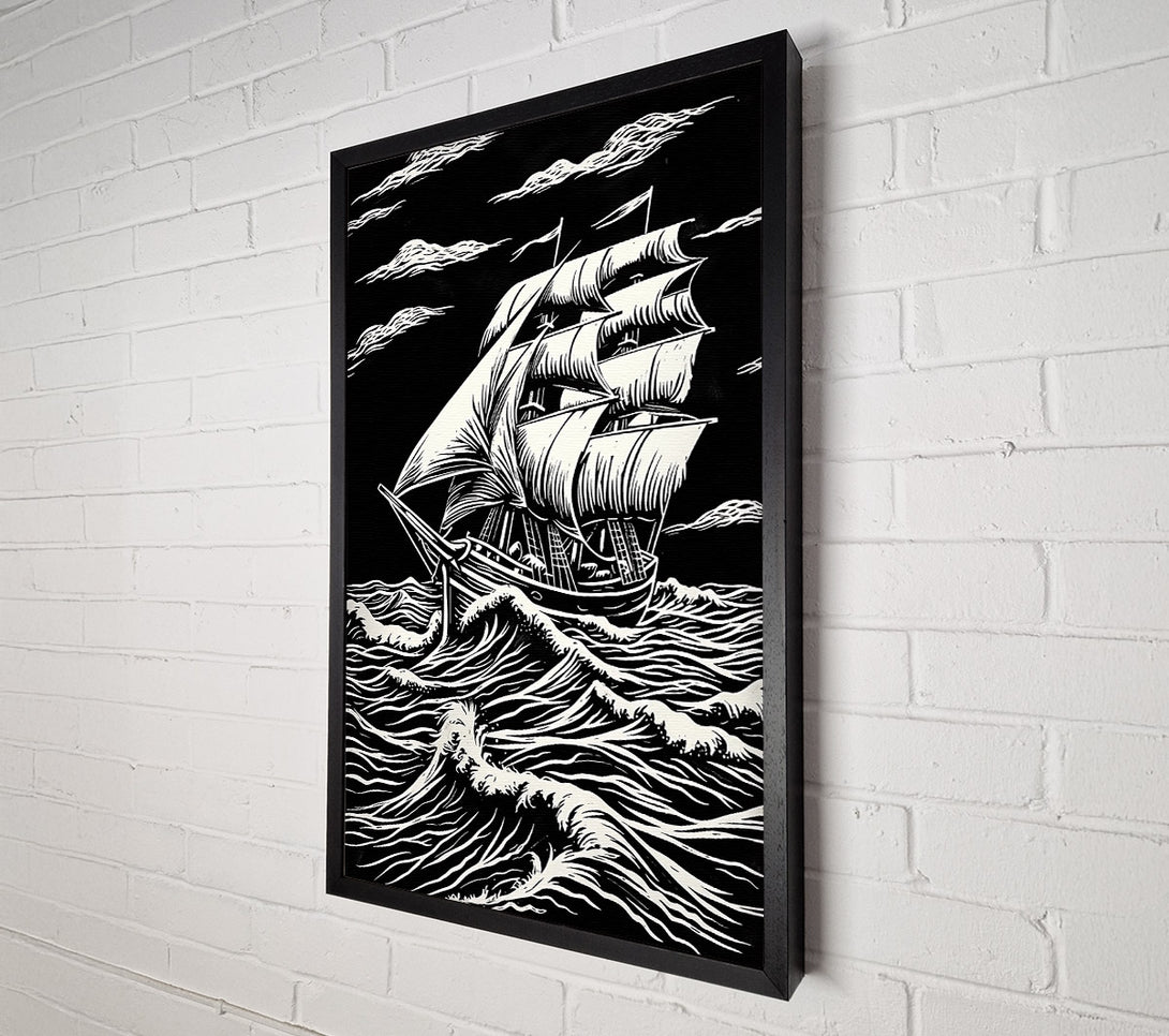  A Canvas Print of White Sails In Black Sea Canvas Art