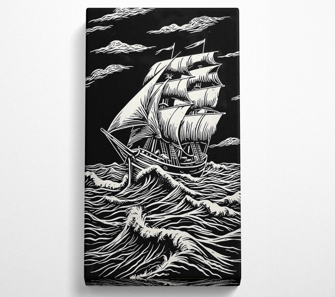  A Canvas Print of White Sails In Black Sea Canvas Art
