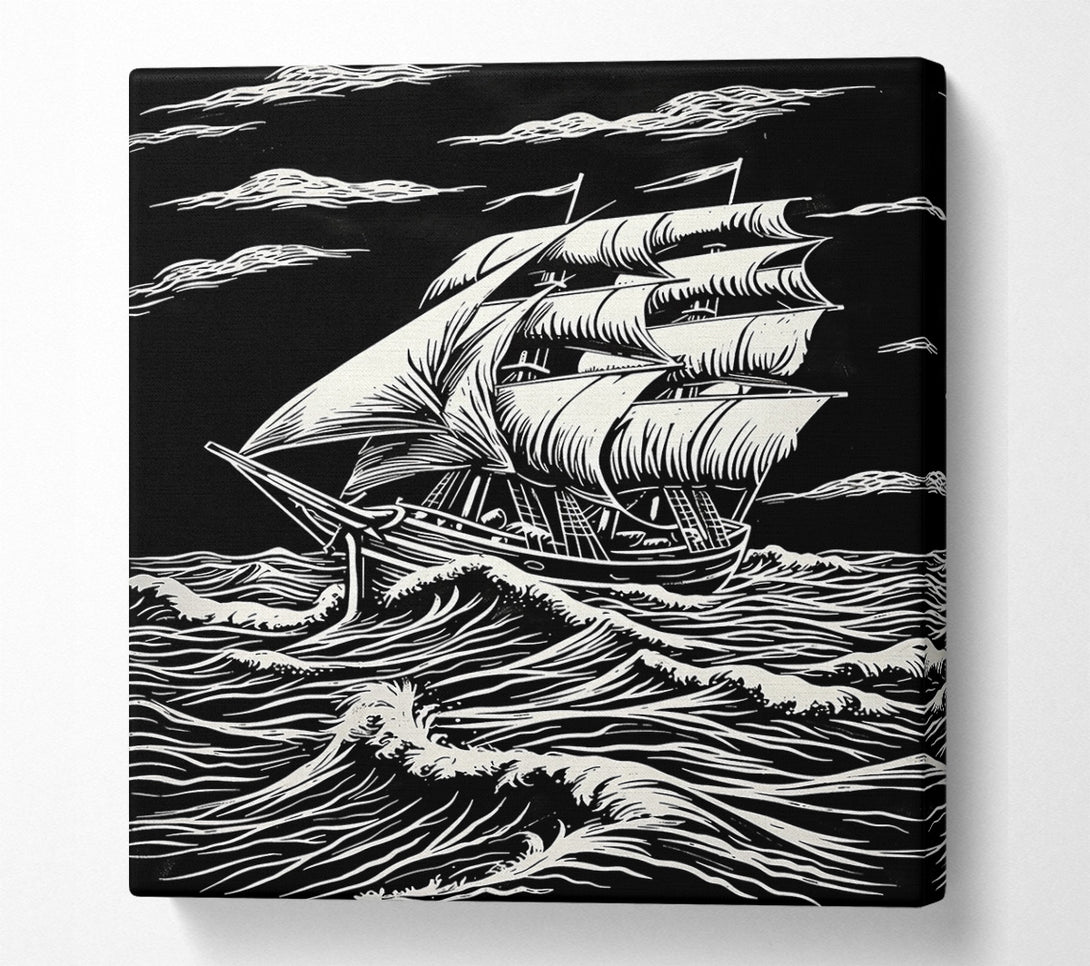  A Canvas Print of White Sails In Black Sea Canvas Art