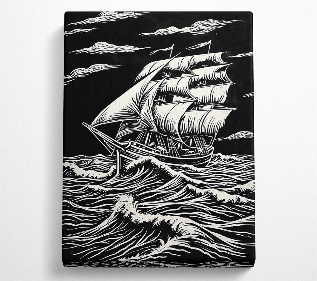  A Canvas Print of White Sails In Black Sea Canvas Art
