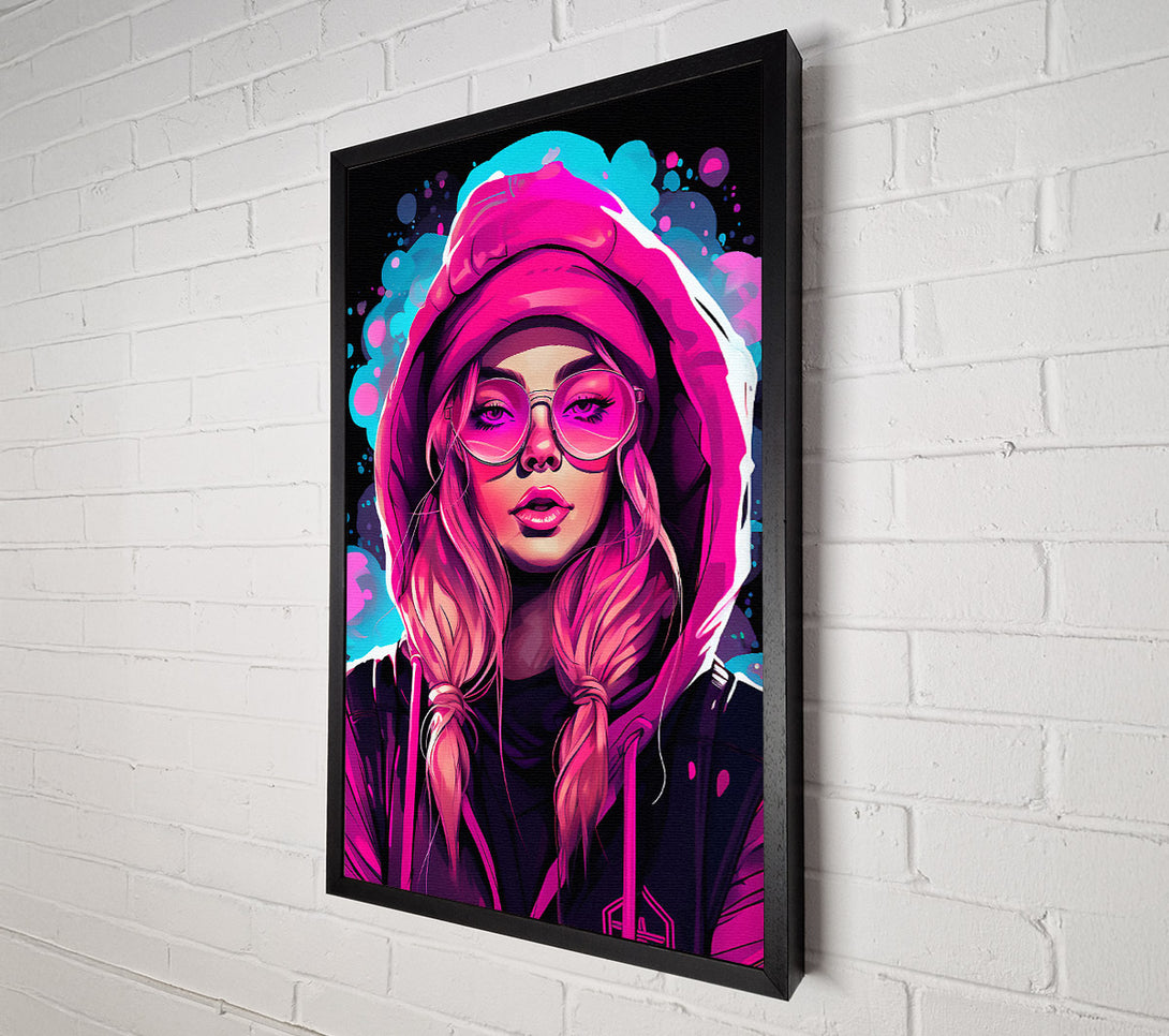  A Canvas Print of Hipster Cyberpunk Girl Canvas Print