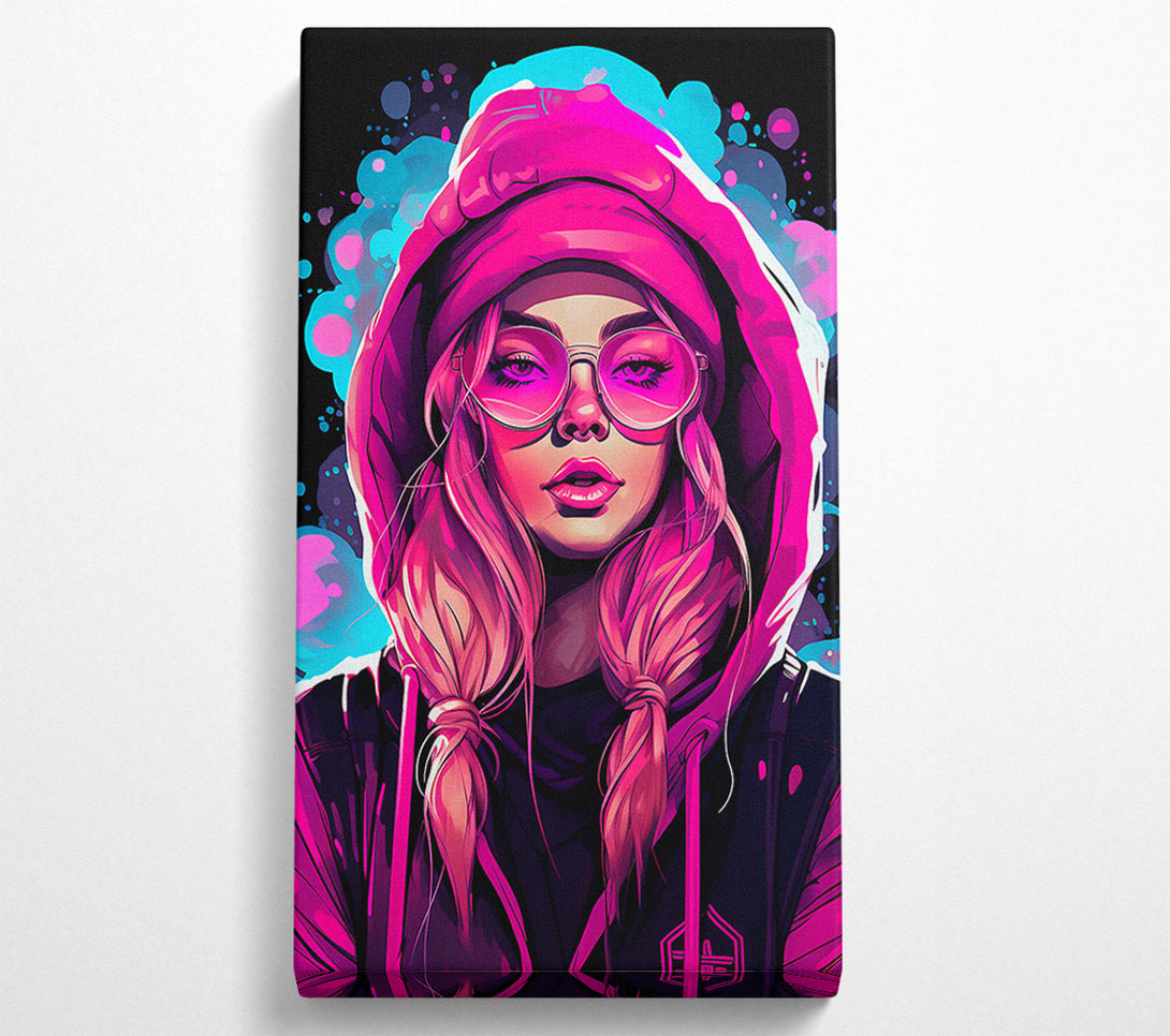  A Canvas Print of Hipster Cyberpunk Girl Canvas Print