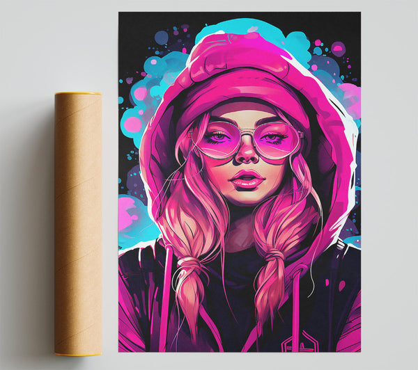 Hipster Cyberpunk Girl Poster