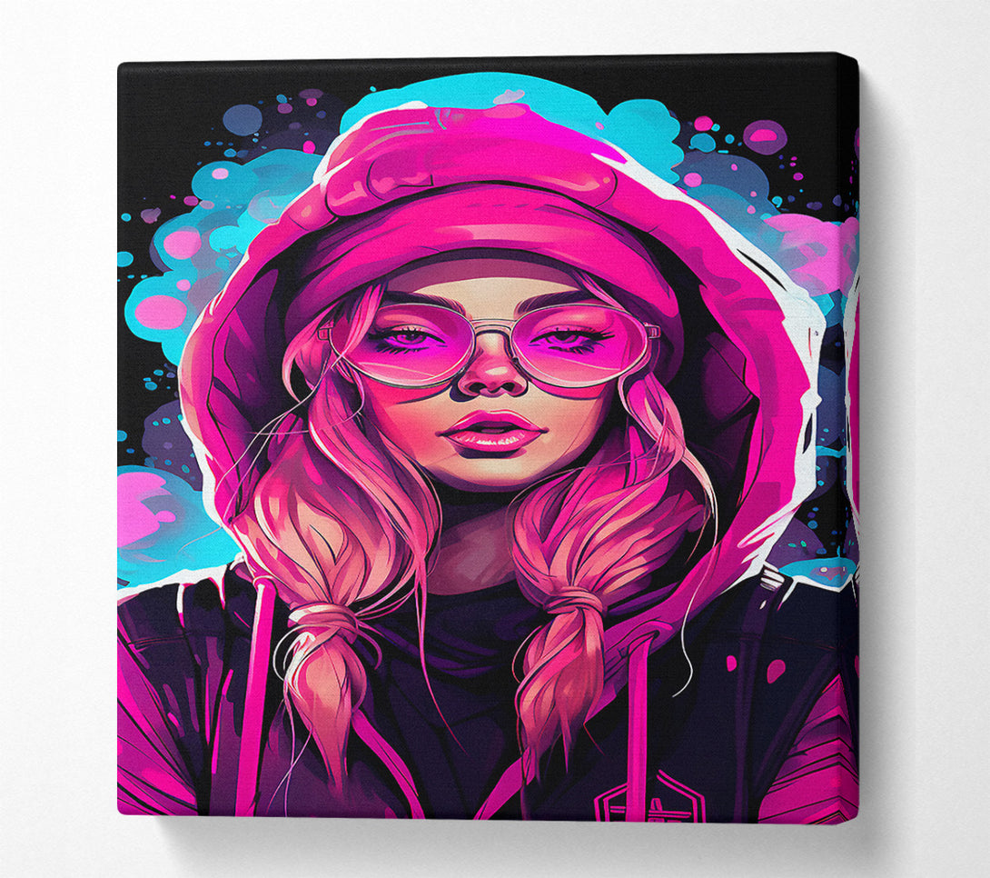  A Canvas Print of Hipster Cyberpunk Girl Canvas Print