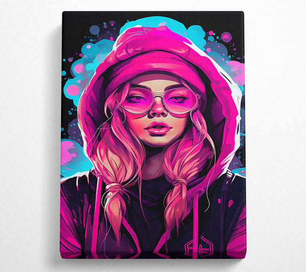  A Canvas Print of Hipster Cyberpunk Girl Canvas Print