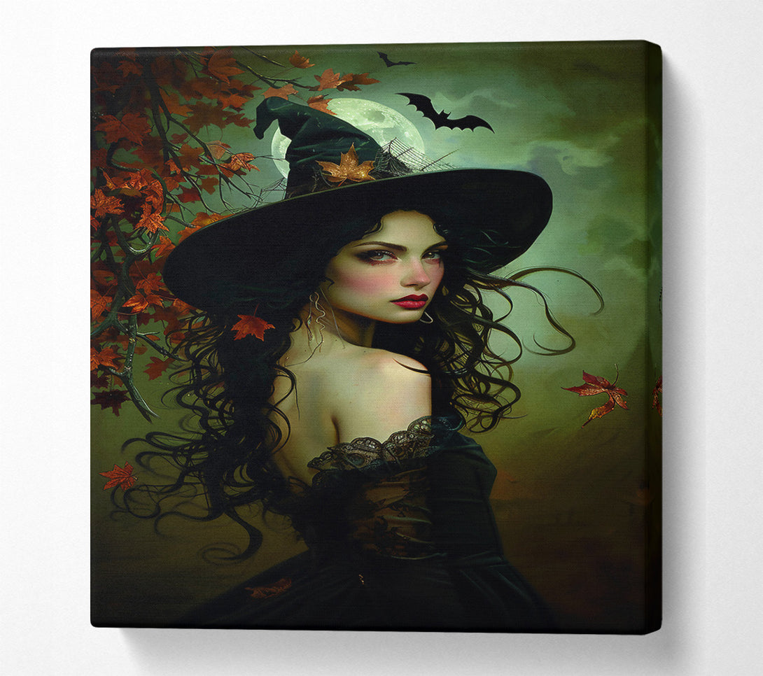  A Canvas Print of Autumn'S Crimson Witch Canvas Print
